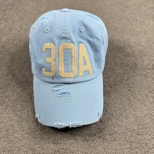 30A Hat Cap Blue Beaches Ocean Cotton Beach Distressed Hat Cap NWT